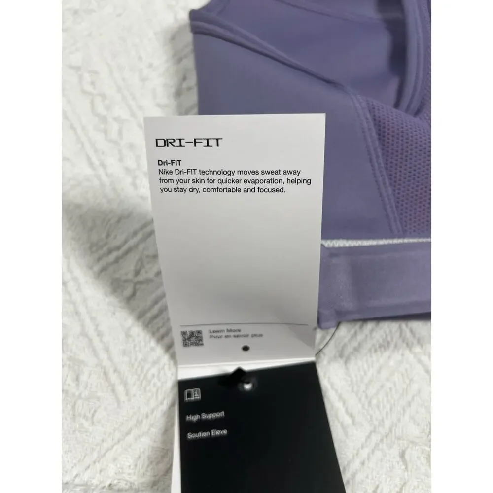 Nike Swoosh High Support Adjustable Sports Bra, in Purple, size XS NWT - Picture 8 of 10